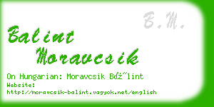 balint moravcsik business card